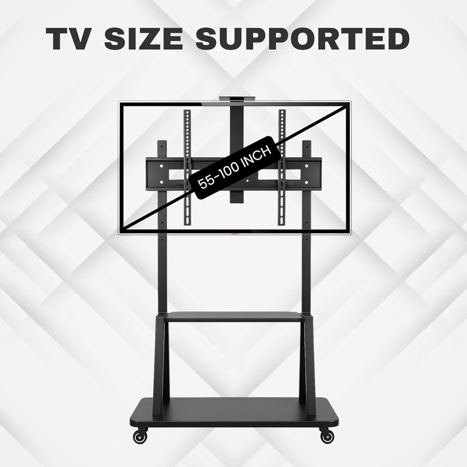 TV Trolly Stand Cart for 55–100 Inch LED/LCD TV | Height Adjustable | Lockable Wheels (YD-1800) view 3